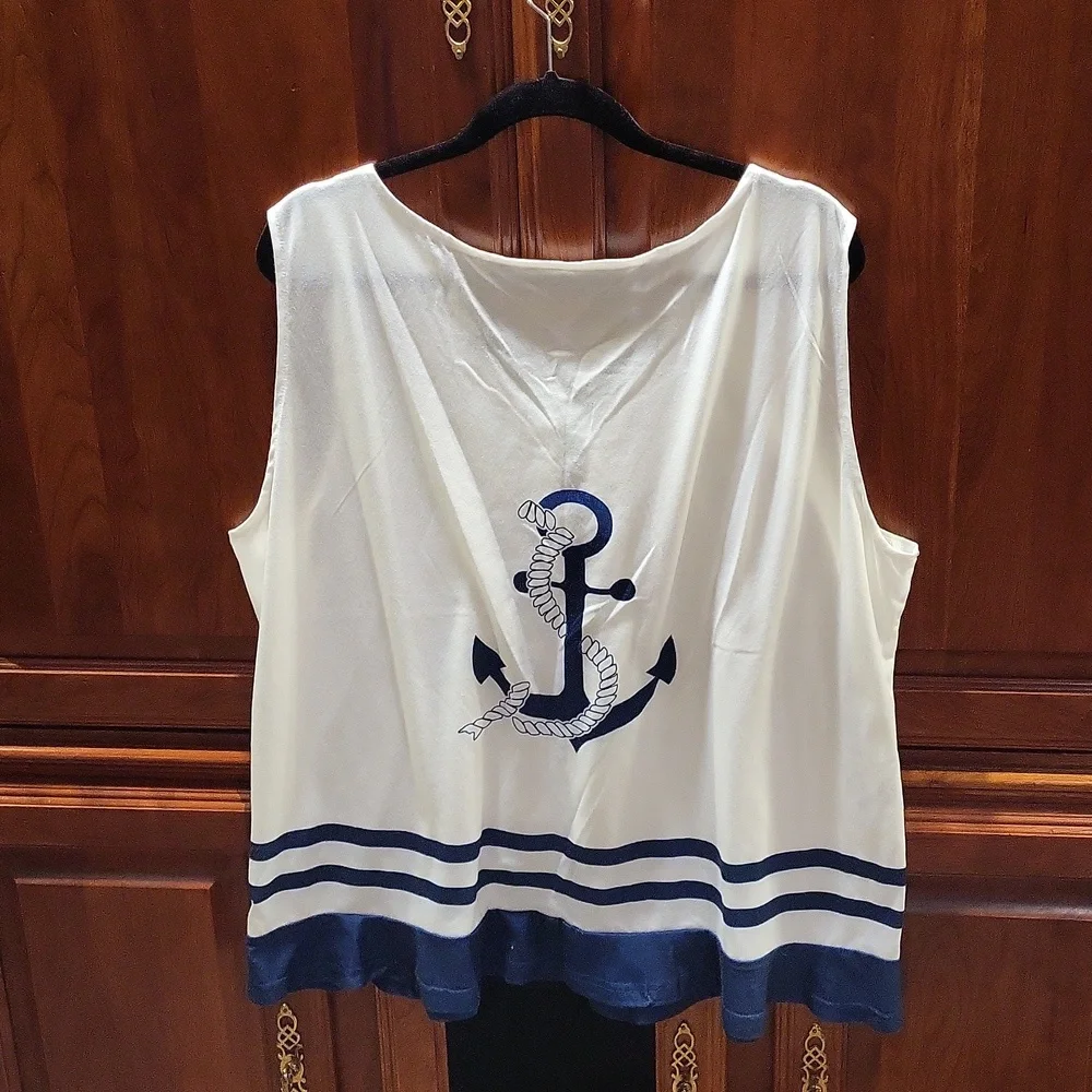 ☀️Anchor Tank Top With Ruffle 2X - Picture 2 of 3